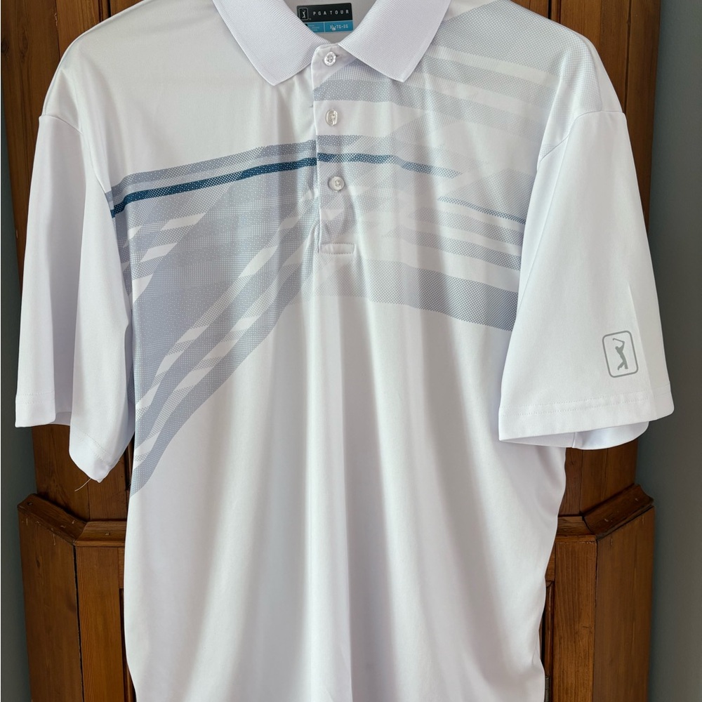 Men’s White PGA Golf Polo